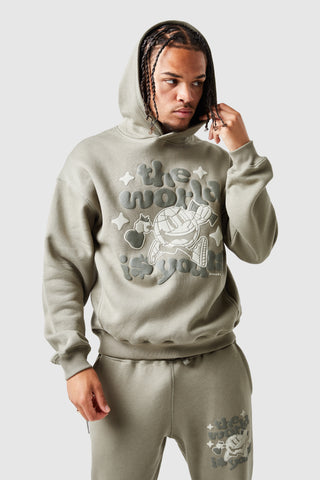 Capuche « Le monde est à toi » - Kaki