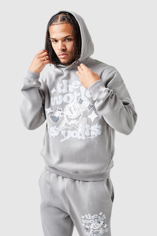 Capuche « World Is Yours » - Gris acier