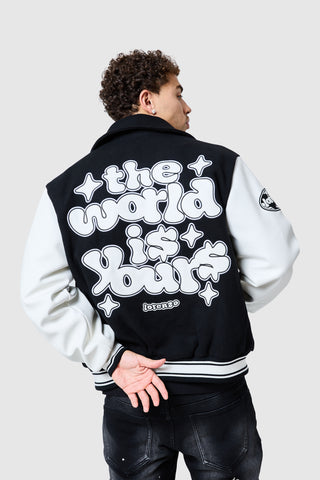 World Is Yours Varsity - Noir/Blanc cassé