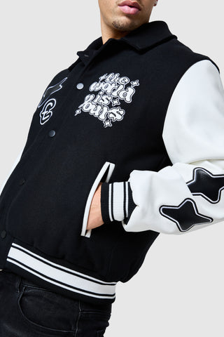 World Is Yours Varsity - Noir/Blanc cassé